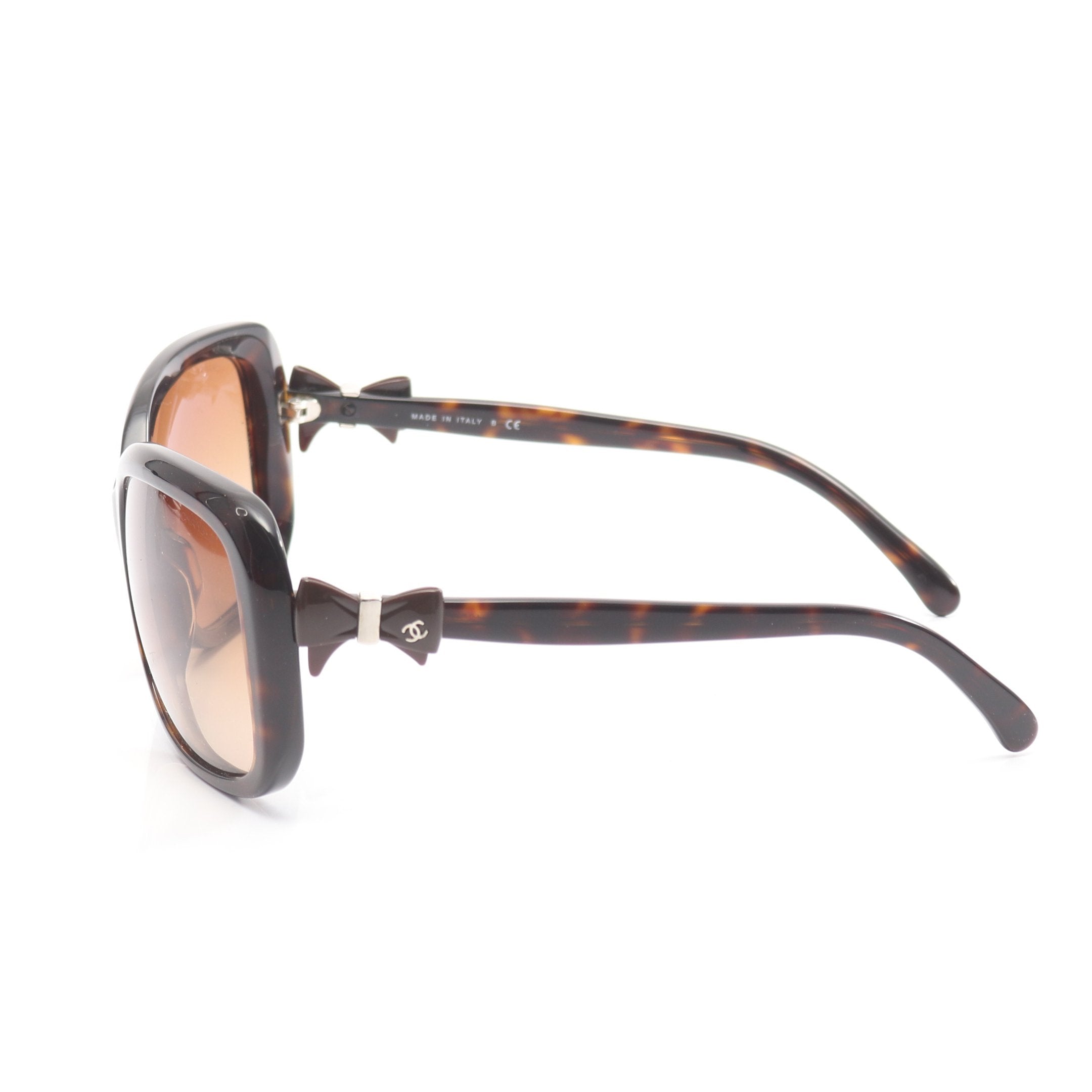 ココマーク サングラス べっ甲柄 ダークブラウン リボン