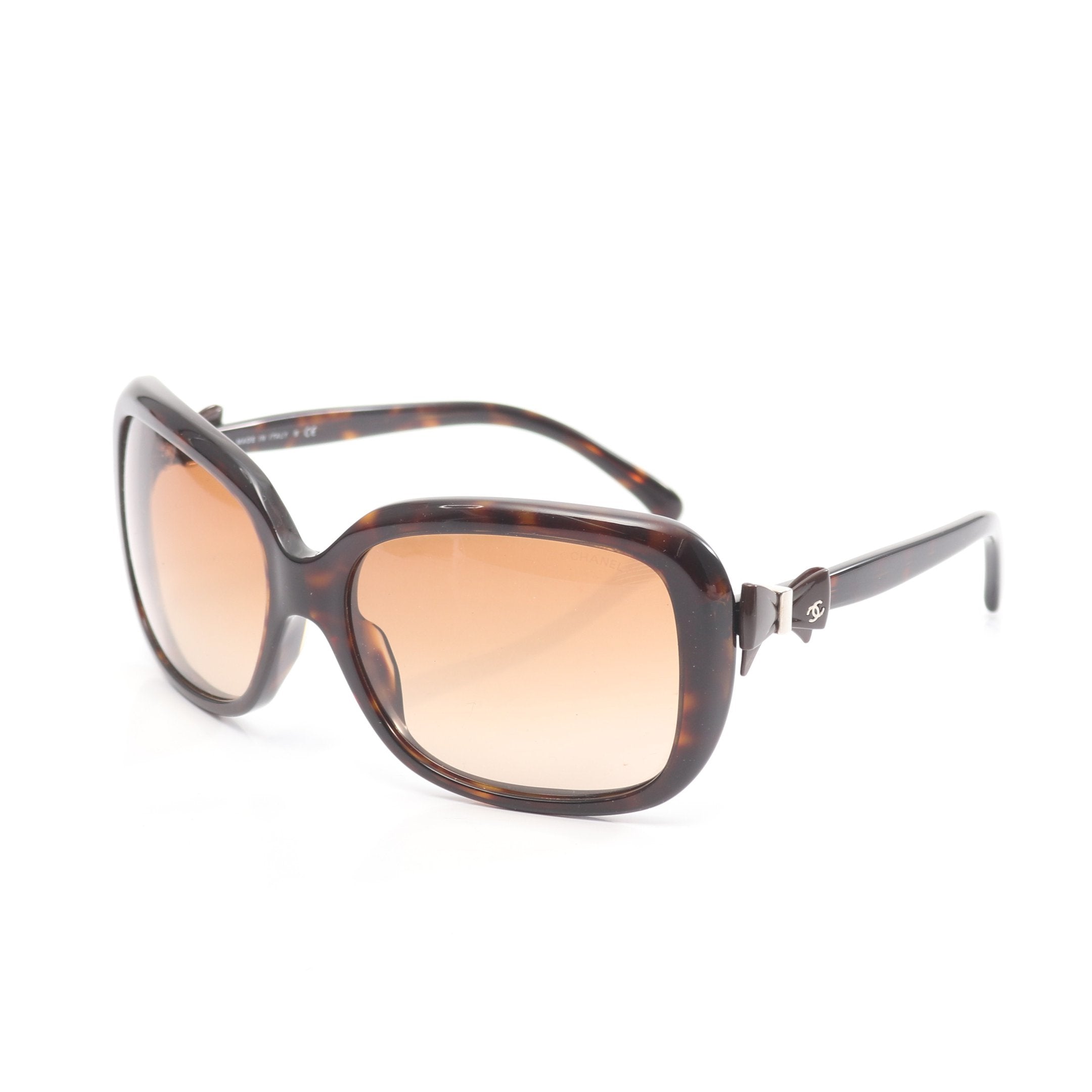 ココマーク サングラス べっ甲柄 ダークブラウン リボン