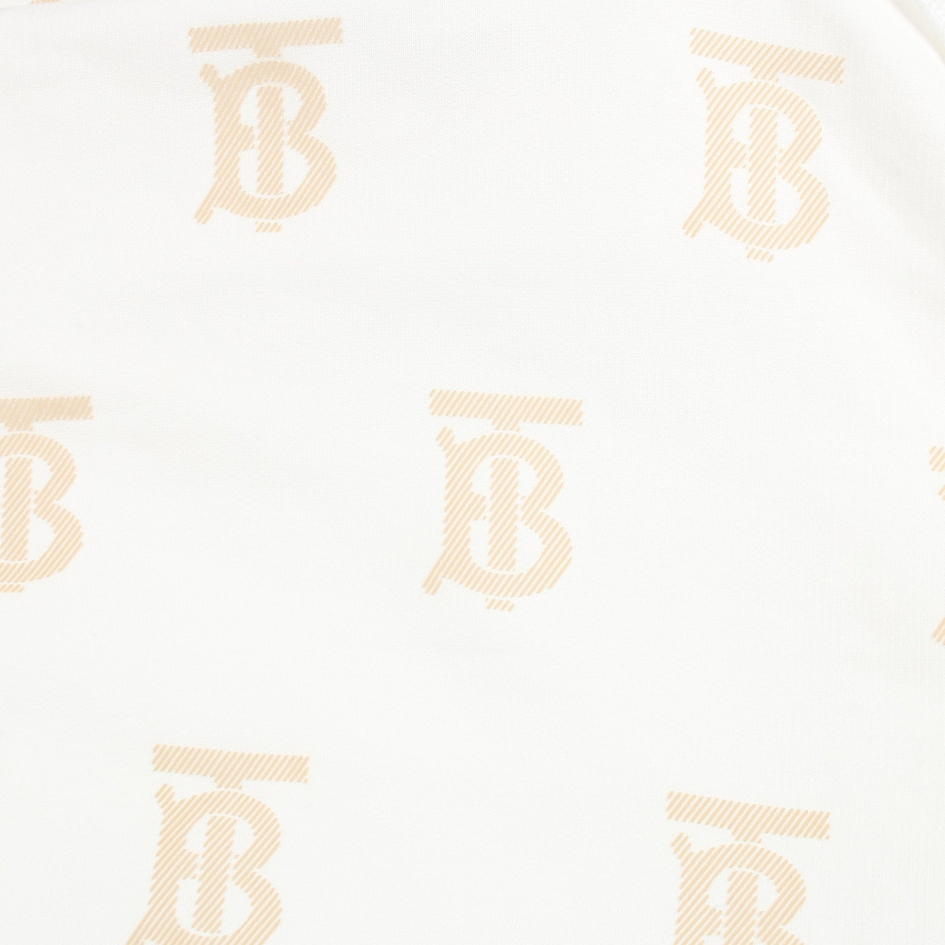 プルオーバーパーカー ロゴ総柄 コットン ホワイト ベージュ バーバリー トップス BURBERRY