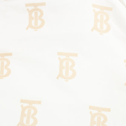 プルオーバーパーカー ロゴ総柄 コットン ホワイト ベージュ バーバリー トップス BURBERRY
