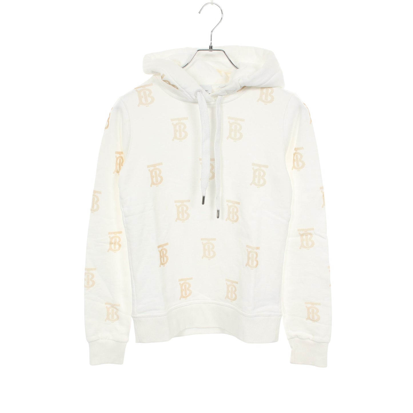 プルオーバーパーカー ロゴ総柄 コットン ホワイト ベージュ バーバリー トップス BURBERRY