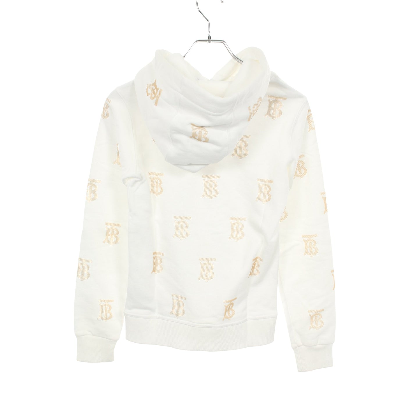 プルオーバーパーカー ロゴ総柄 コットン ホワイト ベージュ バーバリー トップス BURBERRY