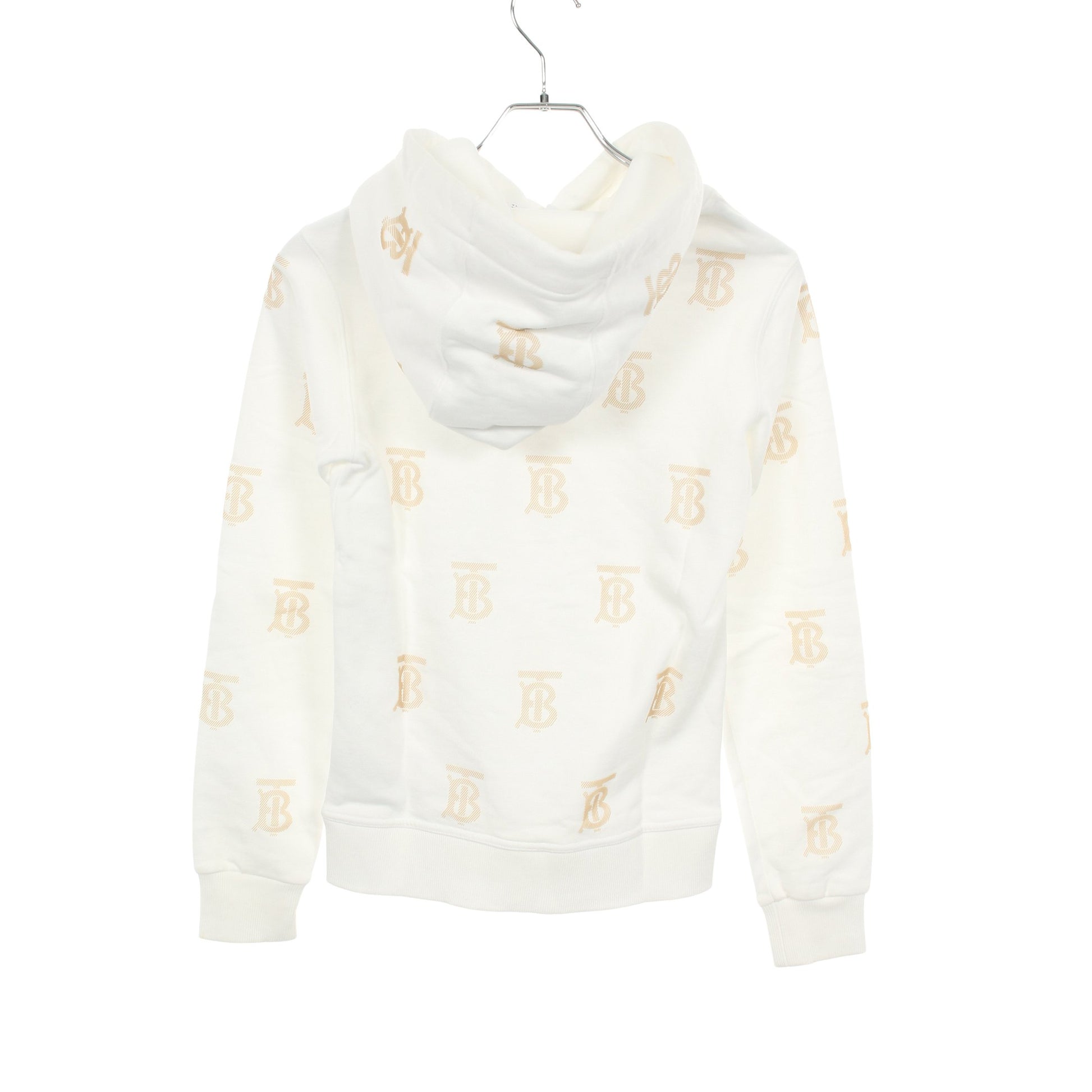 プルオーバーパーカー ロゴ総柄 コットン ホワイト ベージュ バーバリー トップス BURBERRY