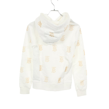 プルオーバーパーカー ロゴ総柄 コットン ホワイト ベージュ バーバリー トップス BURBERRY