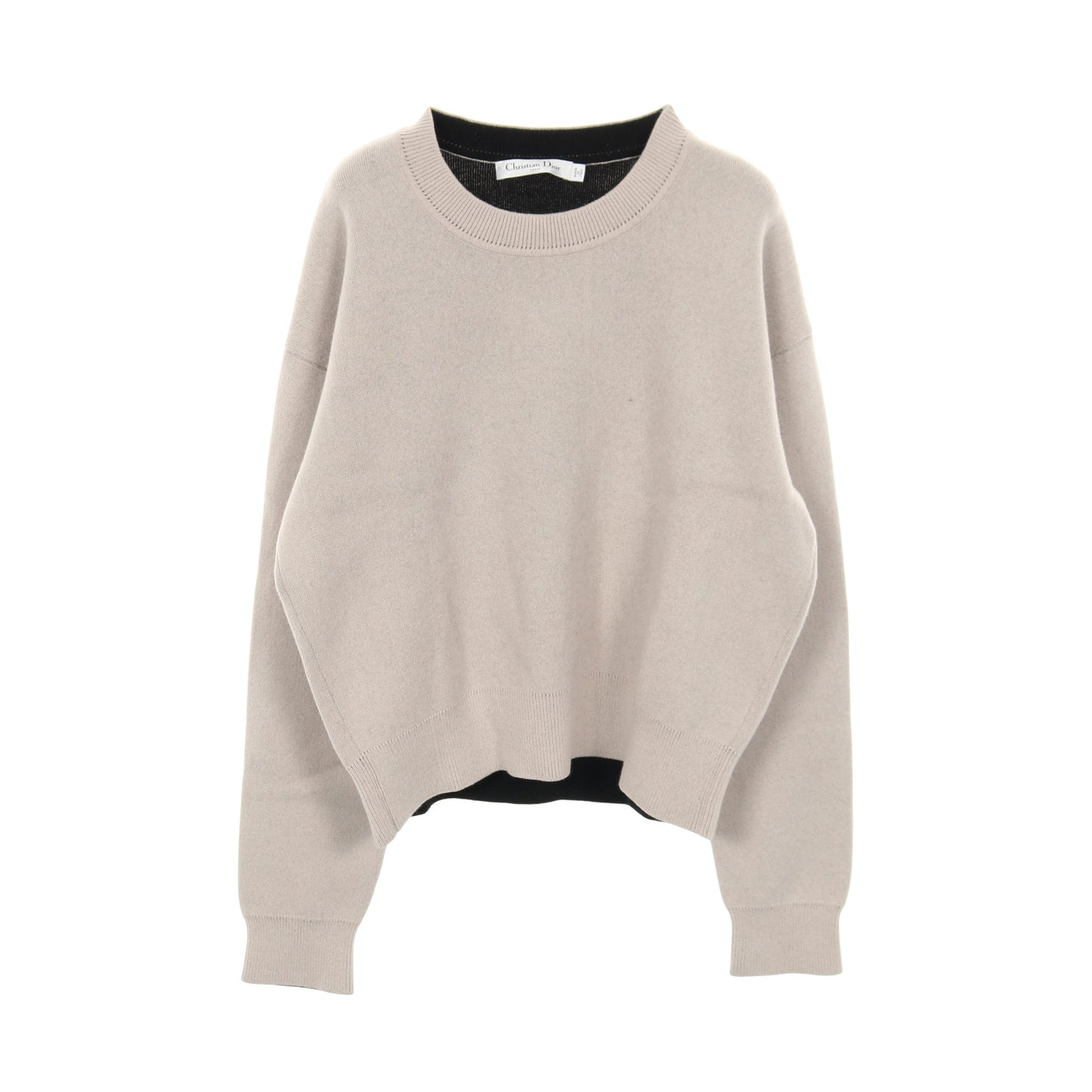 J'ADIOR 8 ボクシーセーター ニット クルーネック バックロゴ カシミヤ グレーベージュ クリスチャンディオール