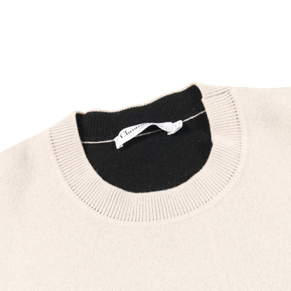 J'ADIOR 8 ボクシーセーター ニット クルーネック バックロゴ カシミヤ グレーベージュ クリスチャンディオール