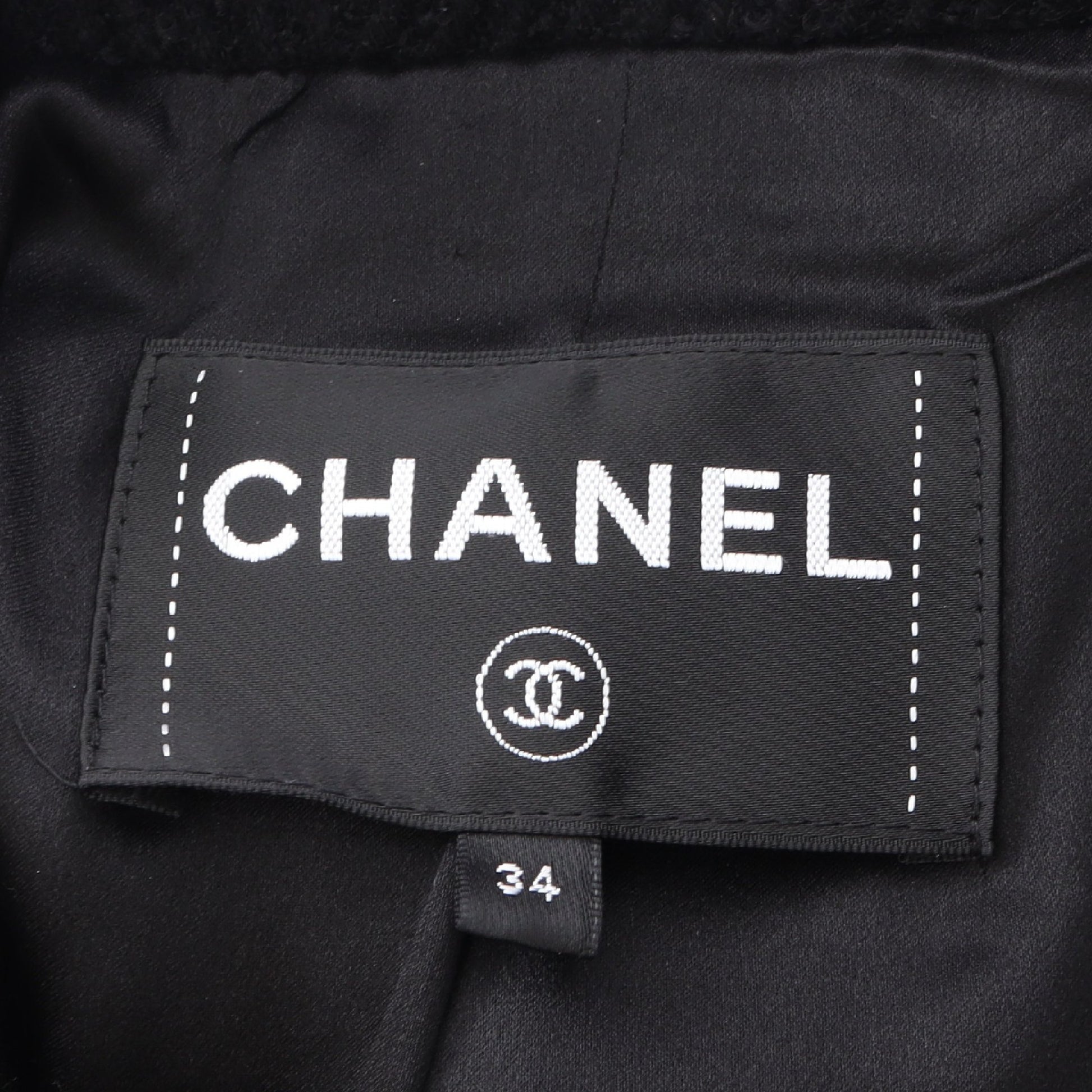 ココマークボタン コート ヘリンボーン ウール ブラック ダブルブレスト シャネル アウター CHANEL
