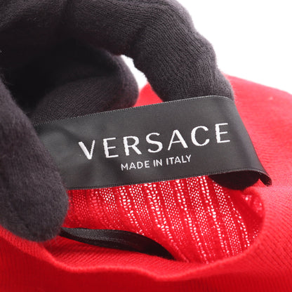 ニット ハイネック ロゴ ウール レッド ヴェルサーチ トップス Versace