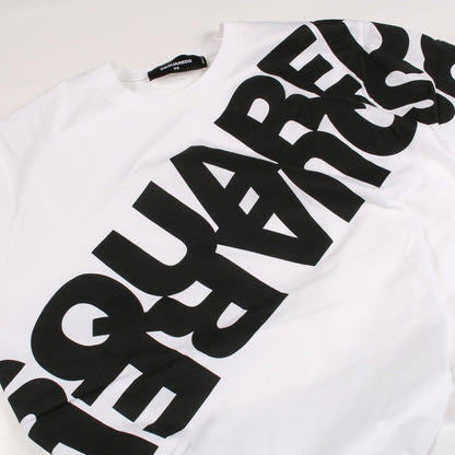 Slouch Fit 半袖Tシャツ クルーネック ロゴプリント コットン ホワイト ブラック ディースクエアード トップス DSQUARED2