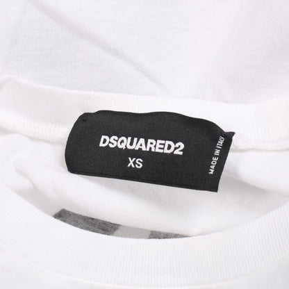 Slouch Fit 半袖Tシャツ クルーネック ロゴプリント コットン ホワイト ブラック ディースクエアード トップス DSQUARED2