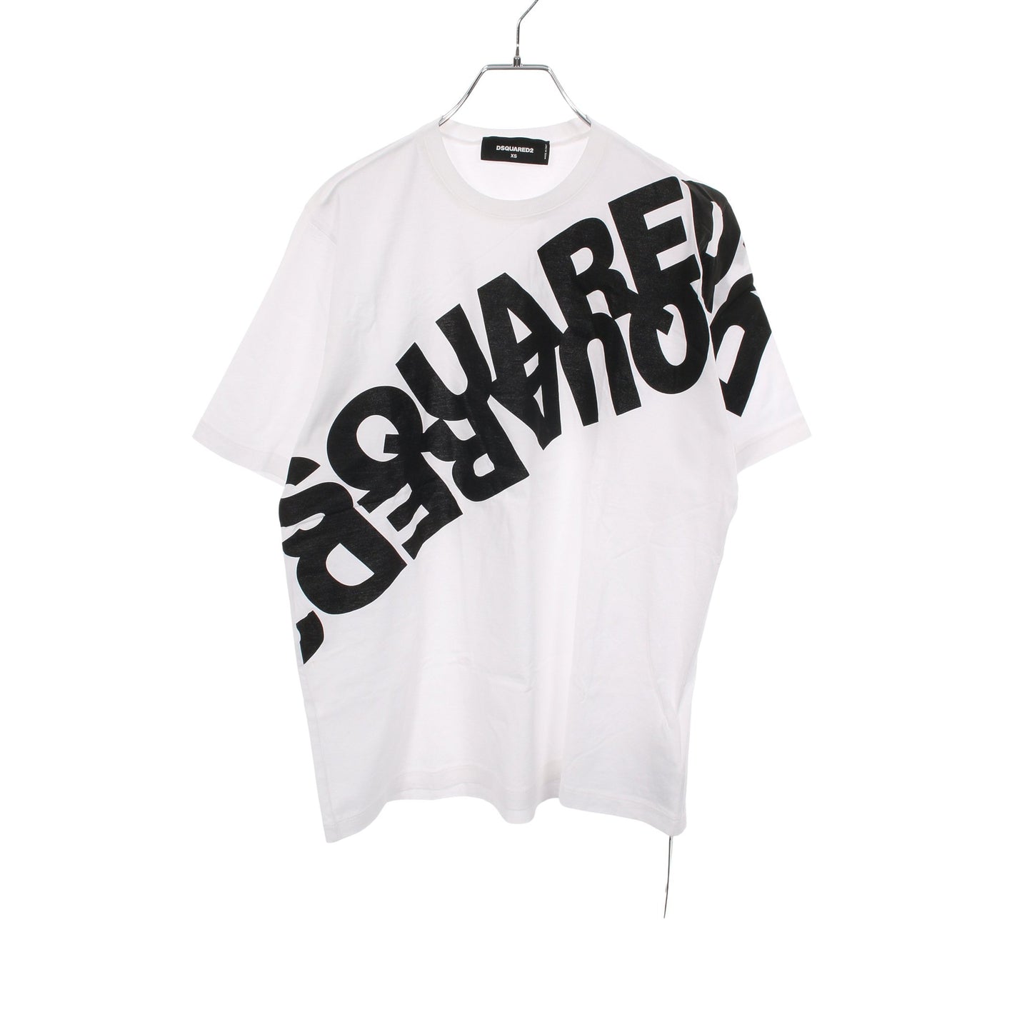Slouch Fit 半袖Tシャツ クルーネック ロゴプリント コットン ホワイト ブラック ディースクエアード トップス DSQUARED2