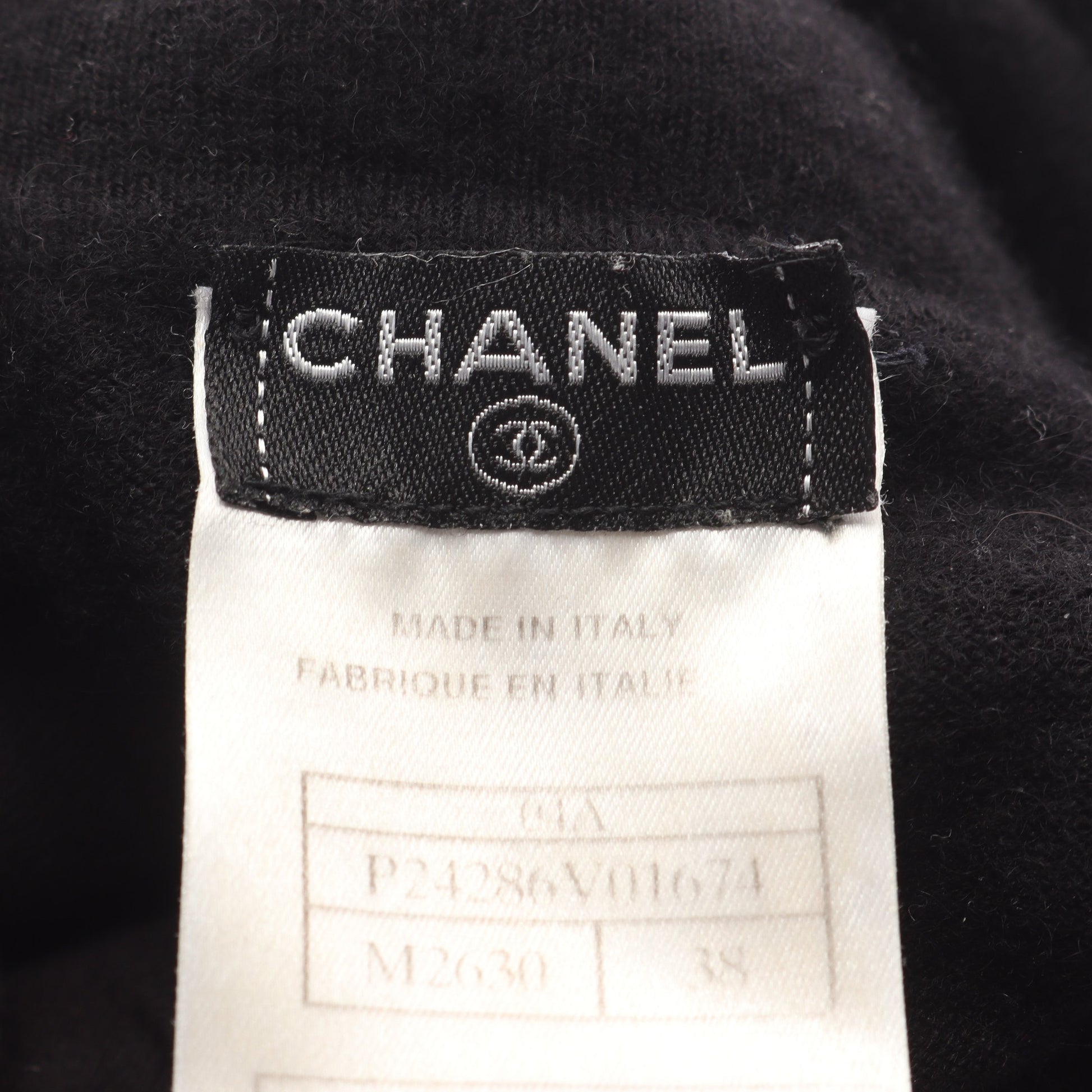 ニット タートルネック ロゴ カシミヤ ブラック シャネル トップス CHANEL