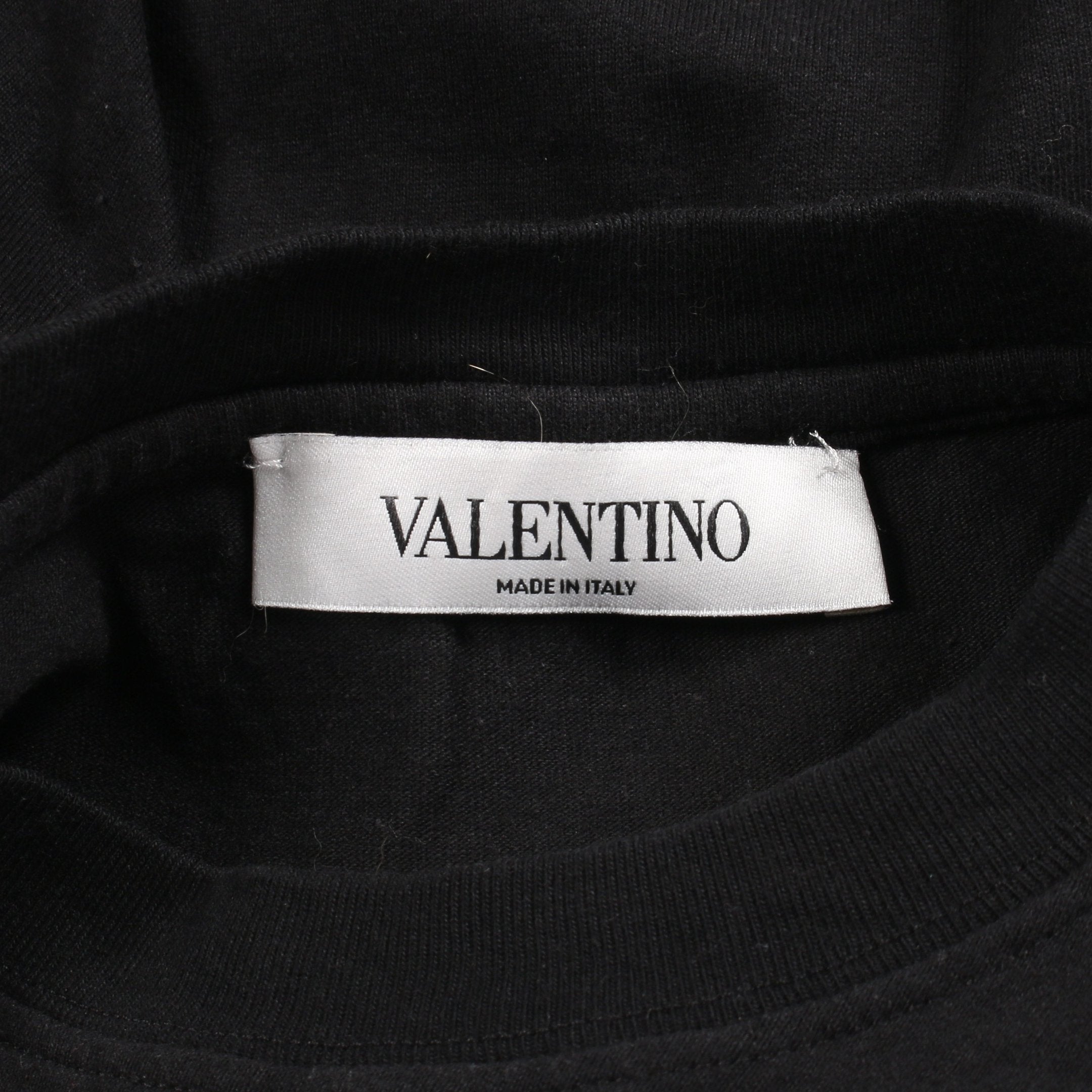 ヴァレンチノ Valentino Vロゴプリント 半袖Tシャツ 衣料品 トップス コットン レディース ブラック系 【中古】 VALENTINO】【Vロゴ】【イタリア製】【トップス】ヴァレンティノ『半袖
