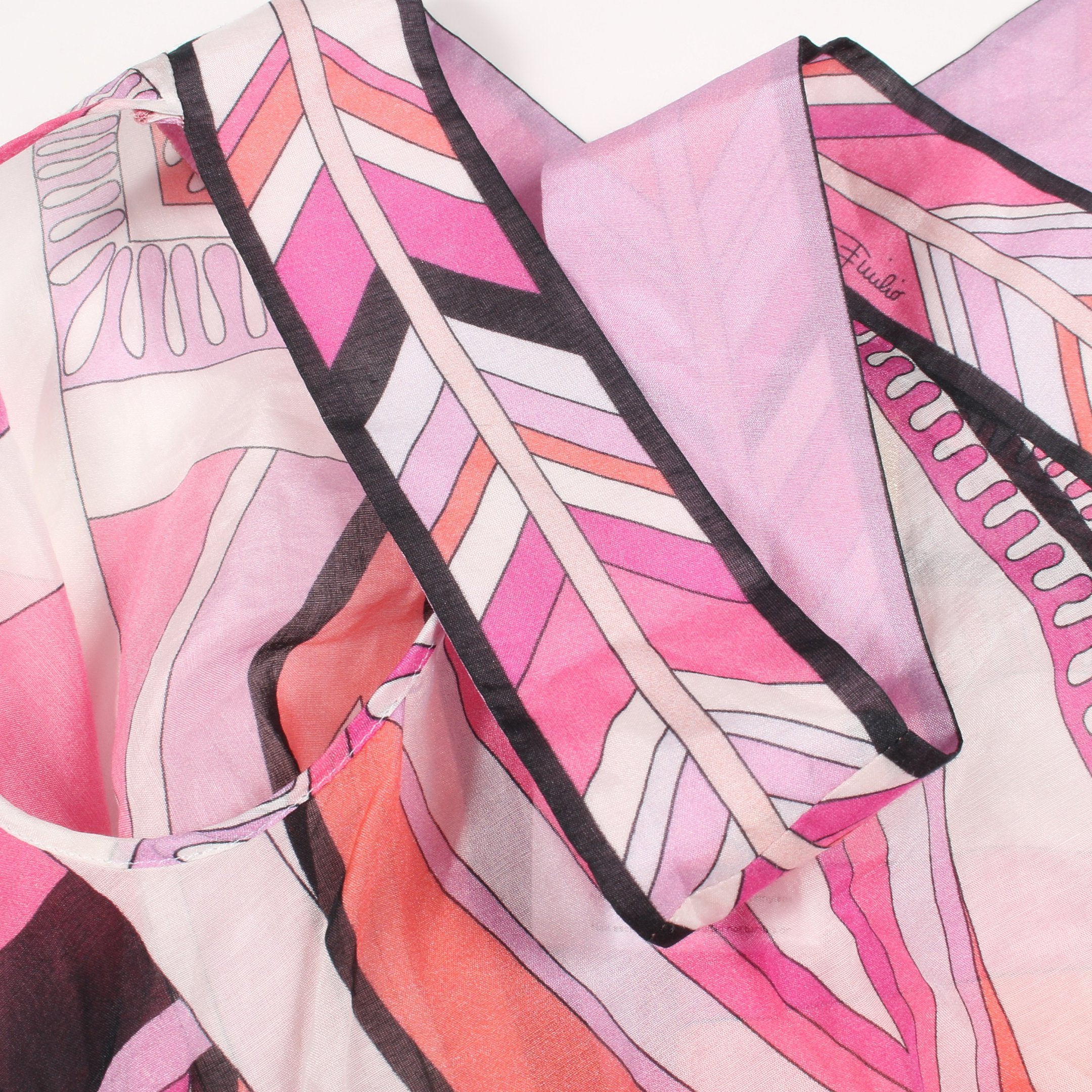 キャミソール 総柄 コットン シルク ピンクパープル ブラック エミリオ