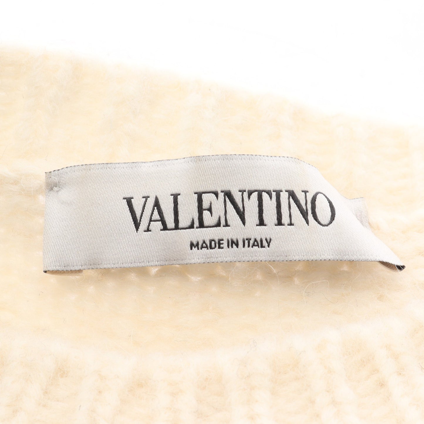 Vロゴ ニット クルーネック アルパカ オフホワイト ブラック ヴァレンティノ トップス VALENTINO