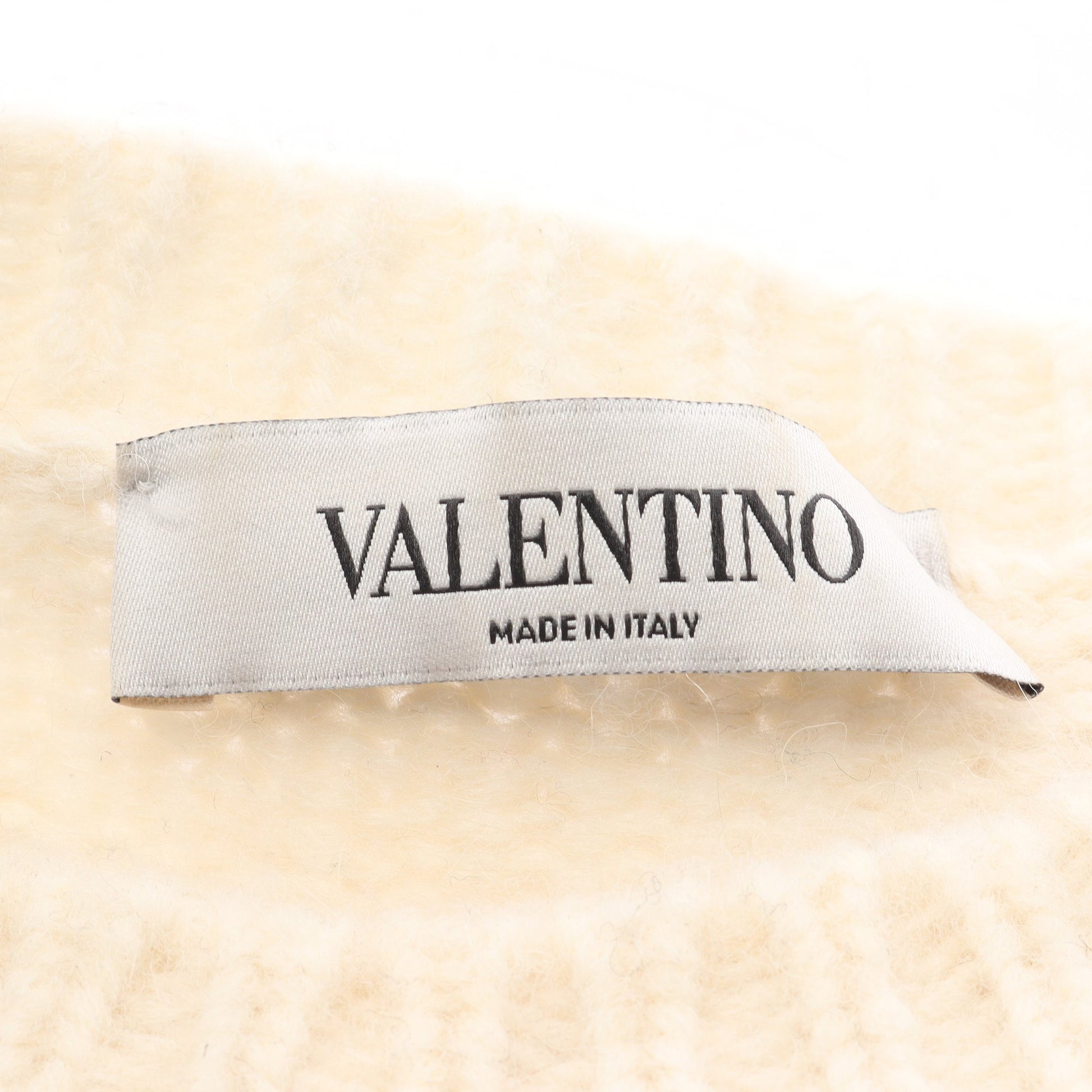 Vロゴ ニット クルーネック アルパカ オフホワイト ブラック ヴァレンティノ トップス VALENTINO