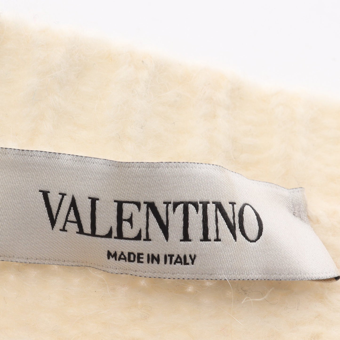 Vロゴ ニット クルーネック アルパカ オフホワイト ブラック ヴァレンティノ トップス VALENTINO