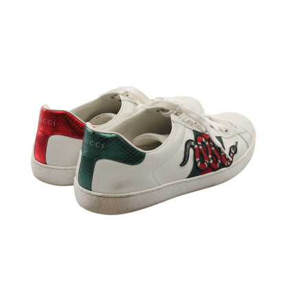 エンブロイダリー シェリーライン スニーカー スネーク レザー ホワイト ダークグリーン レッド グッチ シューズ GUCCI