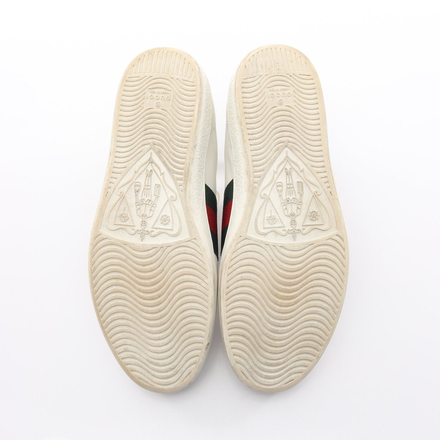 エンブロイダリー シェリーライン スニーカー スネーク レザー ホワイト ダークグリーン レッド グッチ シューズ GUCCI