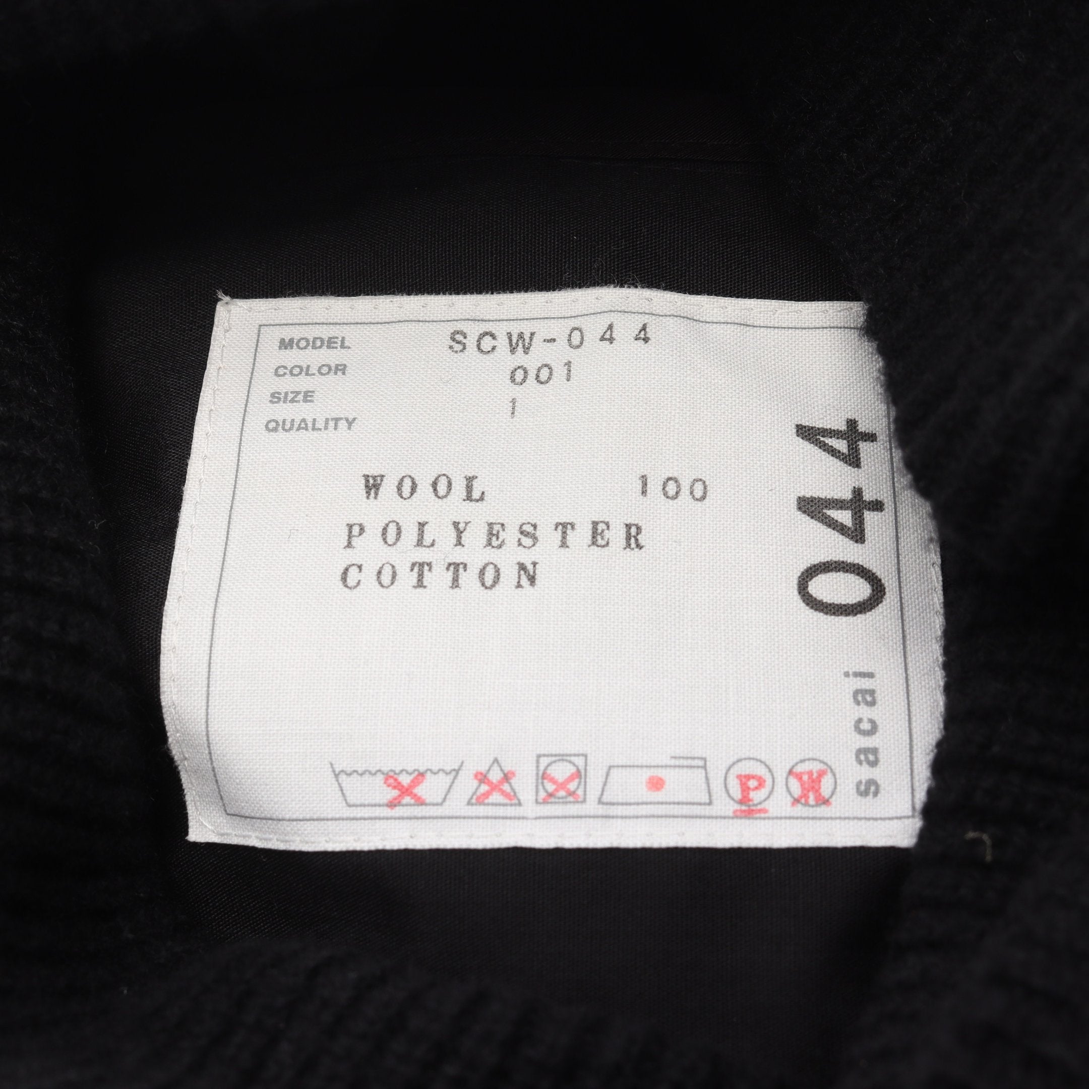 ニット ドッキング ワンピース タートルネック ウール ブラック