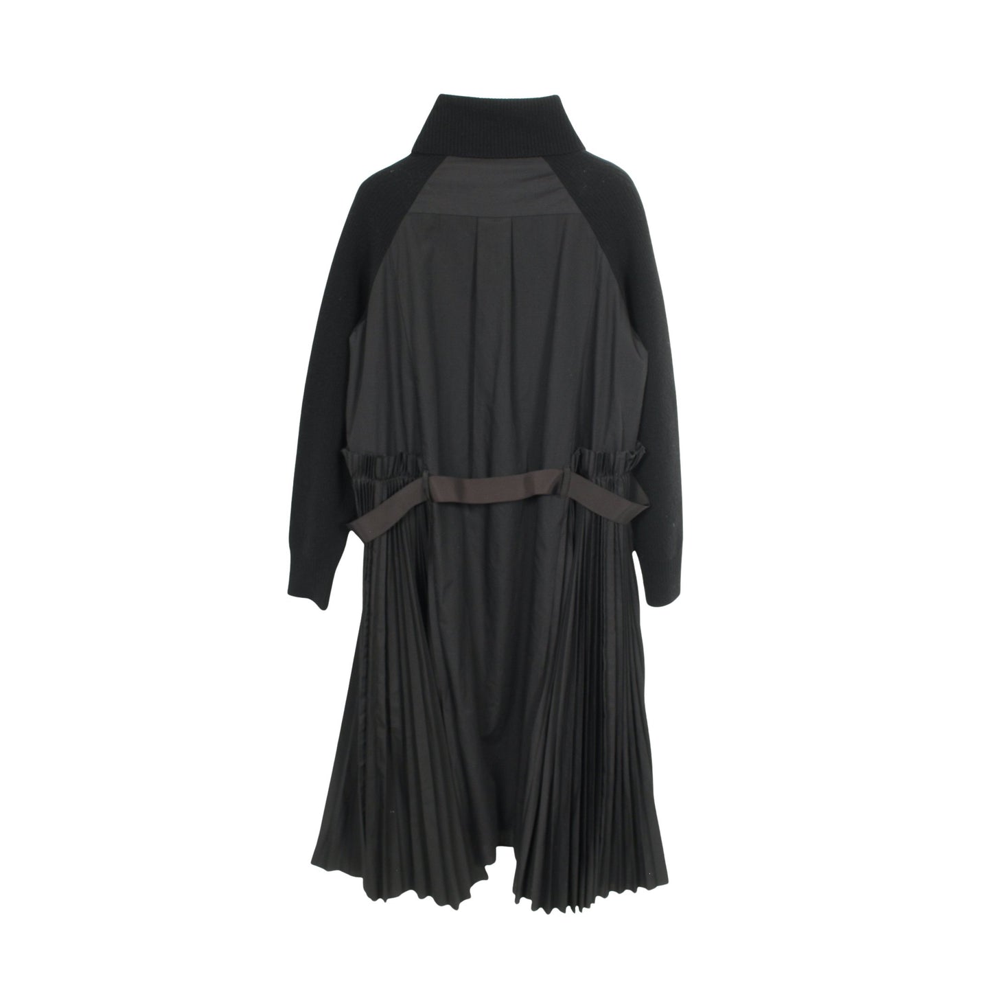 ニット ドッキング ワンピース タートルネック ウール ブラック プリーツ サカイ ワンピース sacai