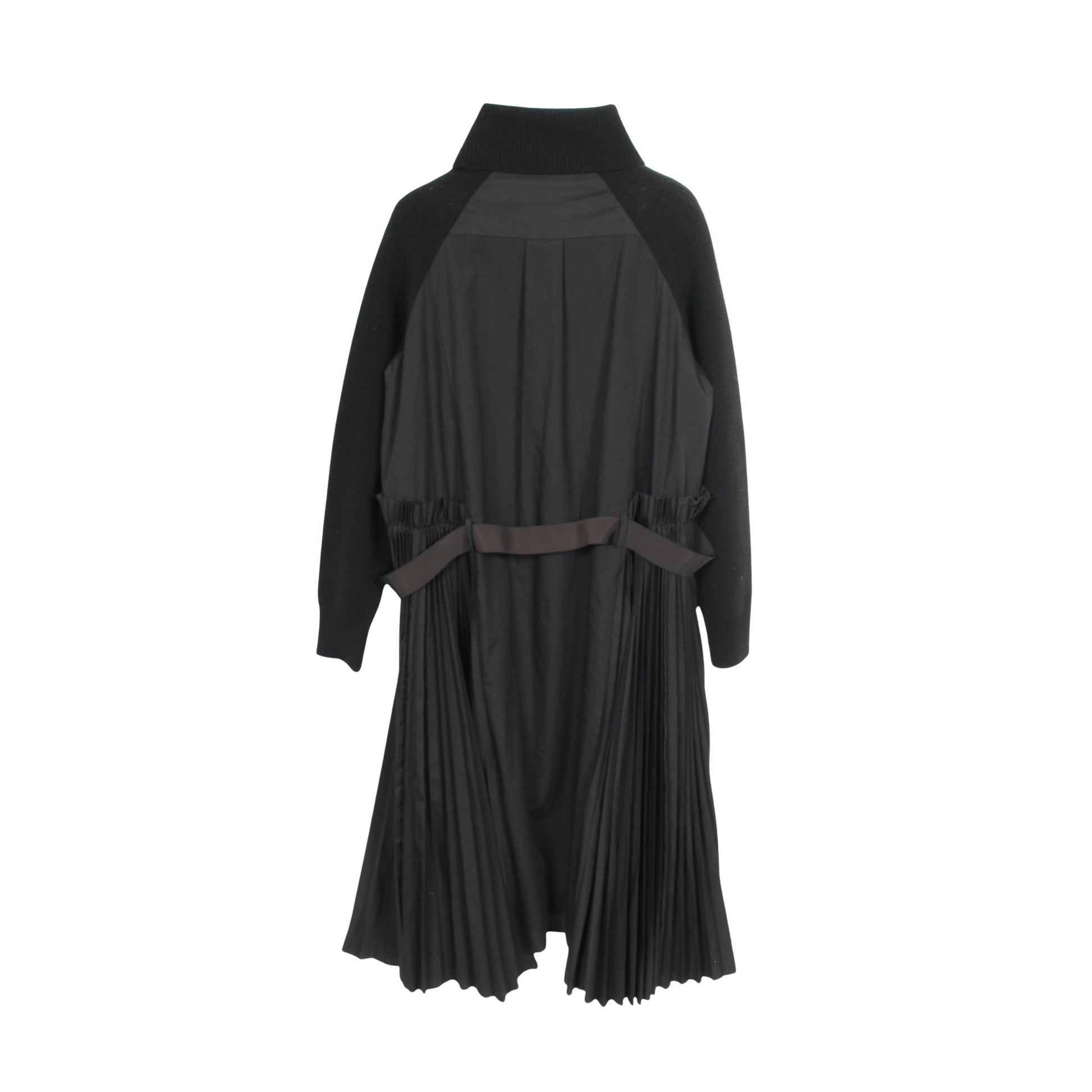 ニット ドッキング ワンピース タートルネック ウール ブラック プリーツ サカイ ワンピース sacai