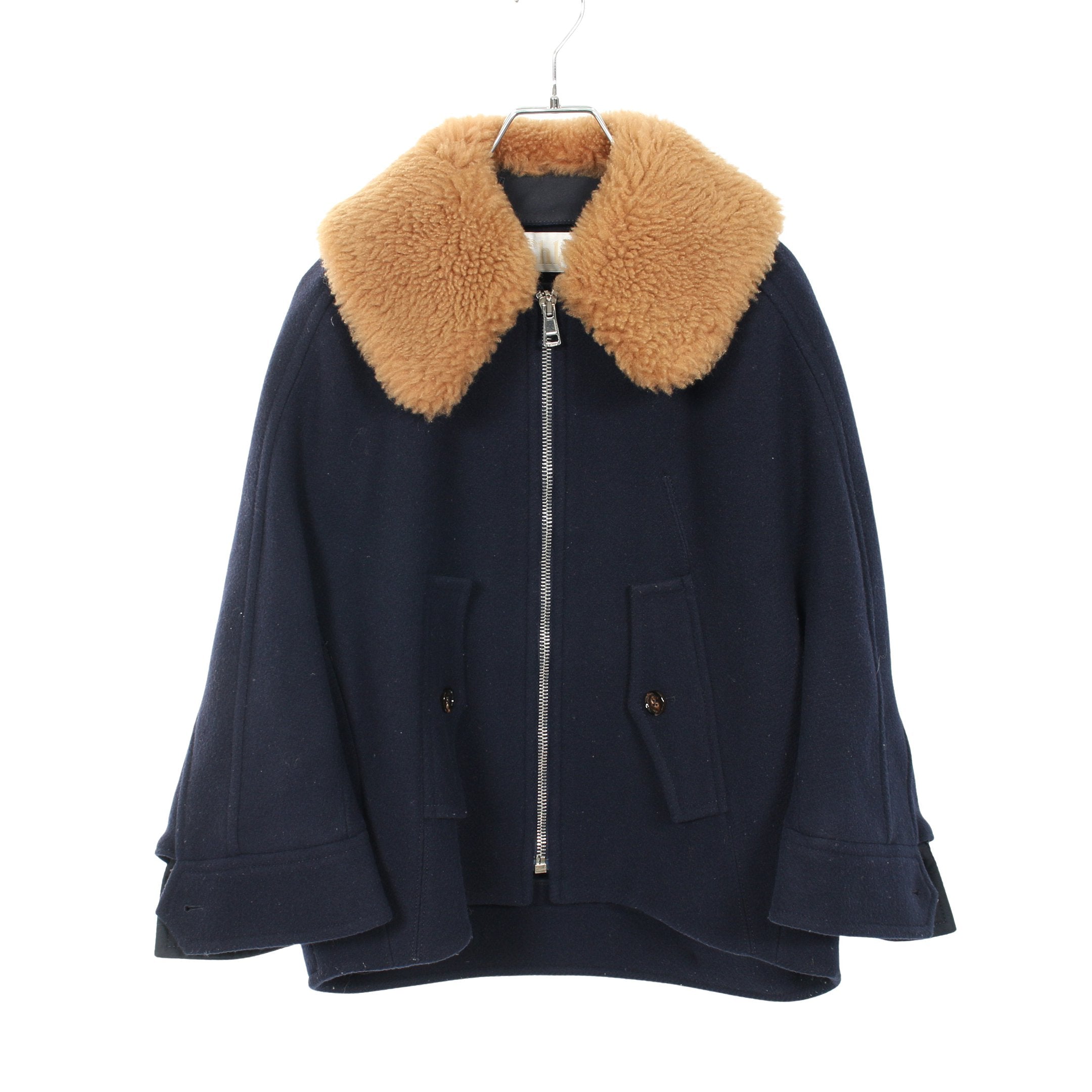 コート ウール ナイロン ネイビー クロエ – RECLO