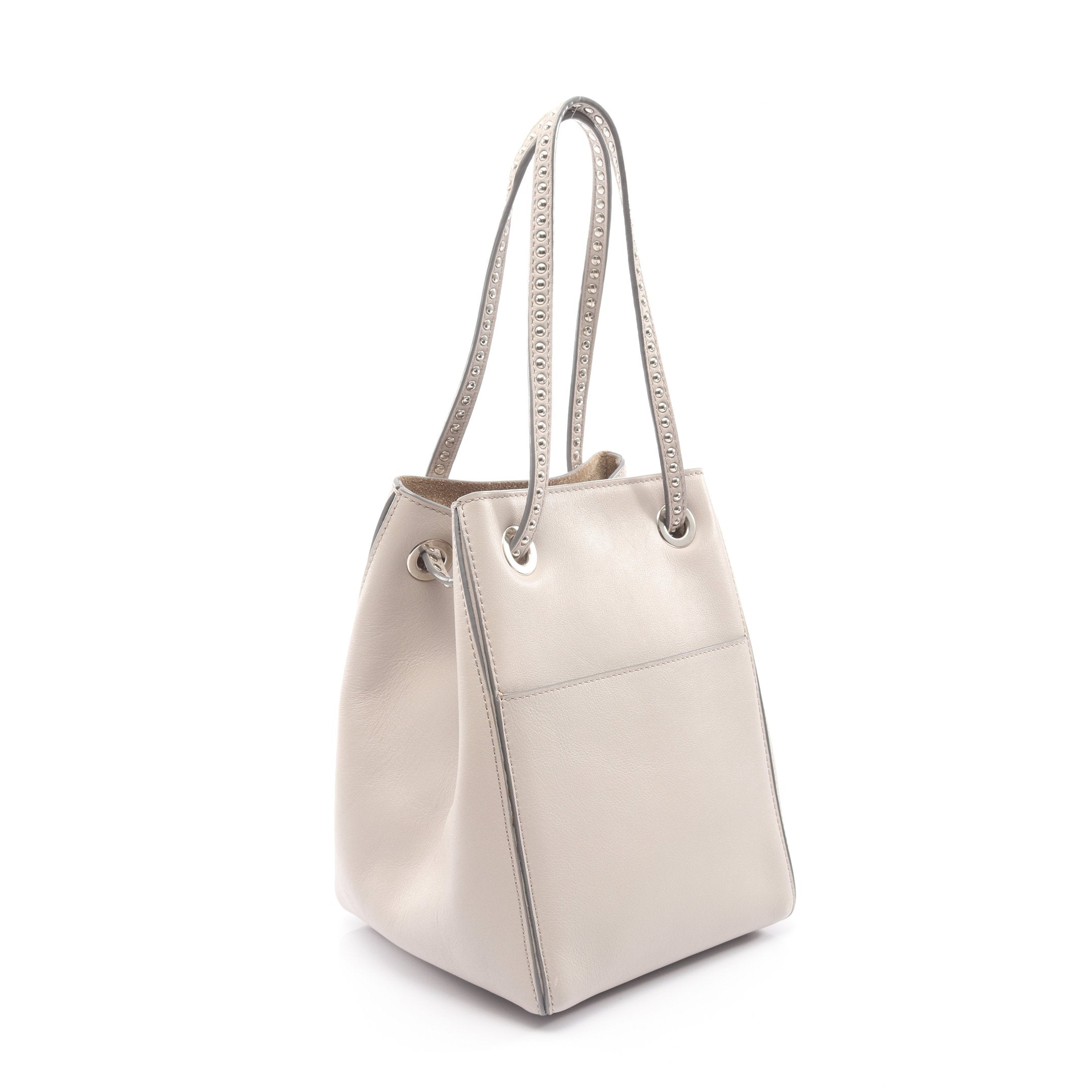 2 × 4 ツーバイフォー ハンドバッグ スタッズ レザー グレーベージュ