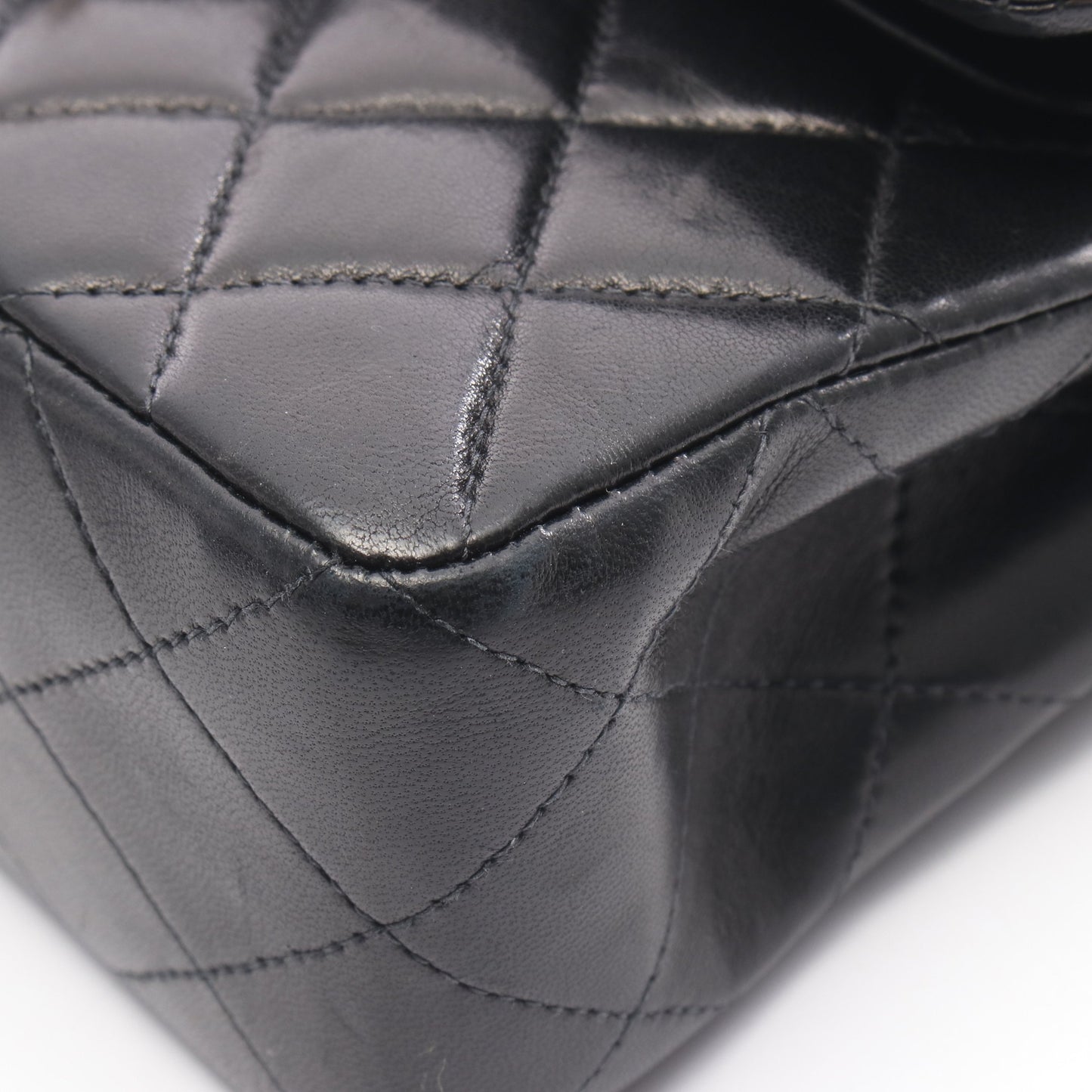 マトラッセ Wフラップ Wチェーンショルダーバッグ ラムスキン ブラック ゴールド金具 シャネル バッグ CHANEL