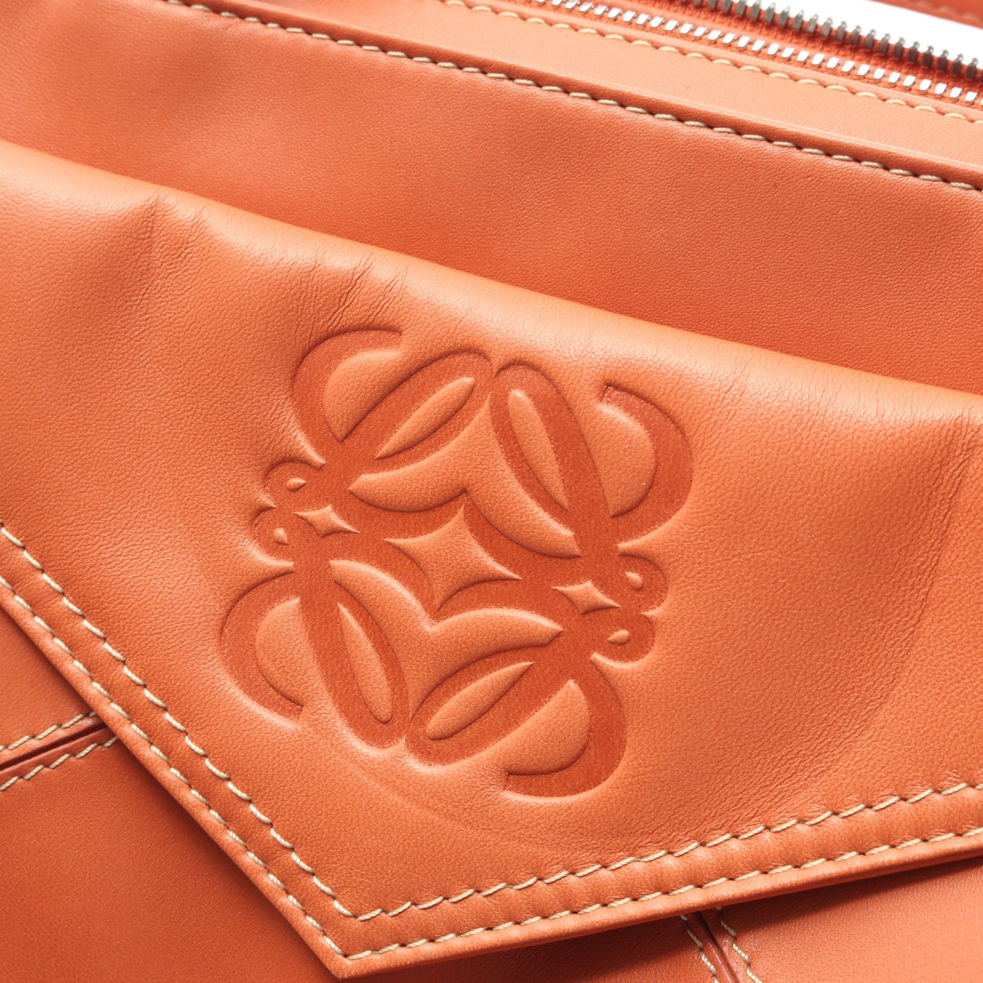 アナグラム ハンドバッグ レザー オレンジブラウン ロエベ バッグ LOEWE