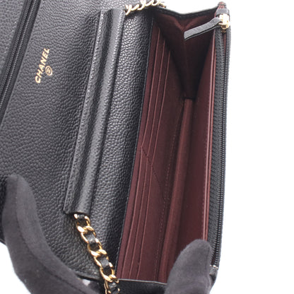 マトラッセ チェーンウォレット キャビアスキン ブラック ゴールド金具 シャネル バッグ CHANEL