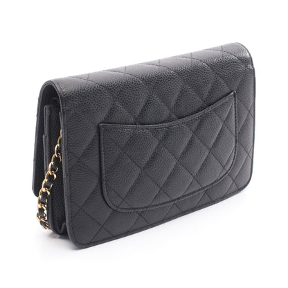 マトラッセ チェーンウォレット キャビアスキン ブラック ゴールド金具 シャネル バッグ CHANEL