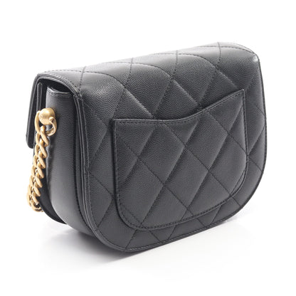 マトラッセ チェーンショルダーバッグ キャビアスキン ブラック ゴールド金具 シャネル バッグ CHANEL