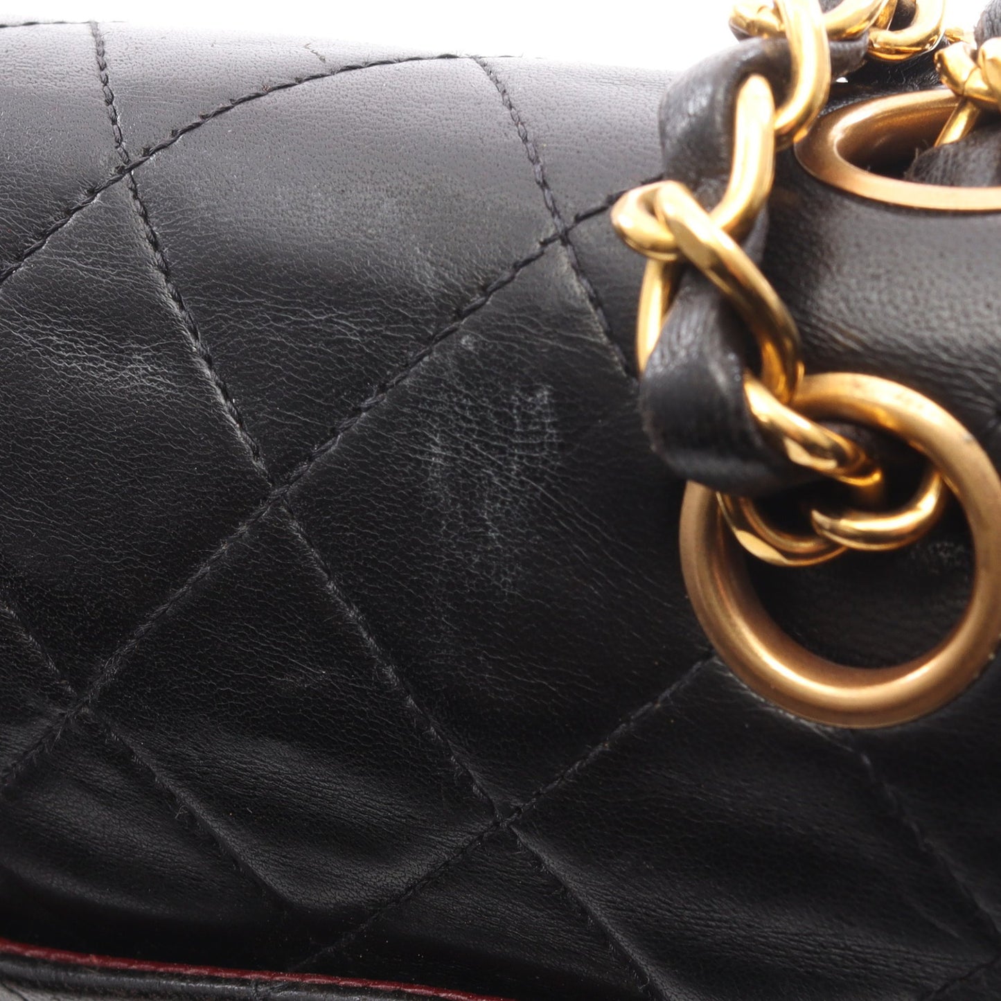 マトラッセ Wフラップ Wチェーンショルダーバッグ ラムスキン ブラック ゴールド金具 シャネル バッグ CHANEL