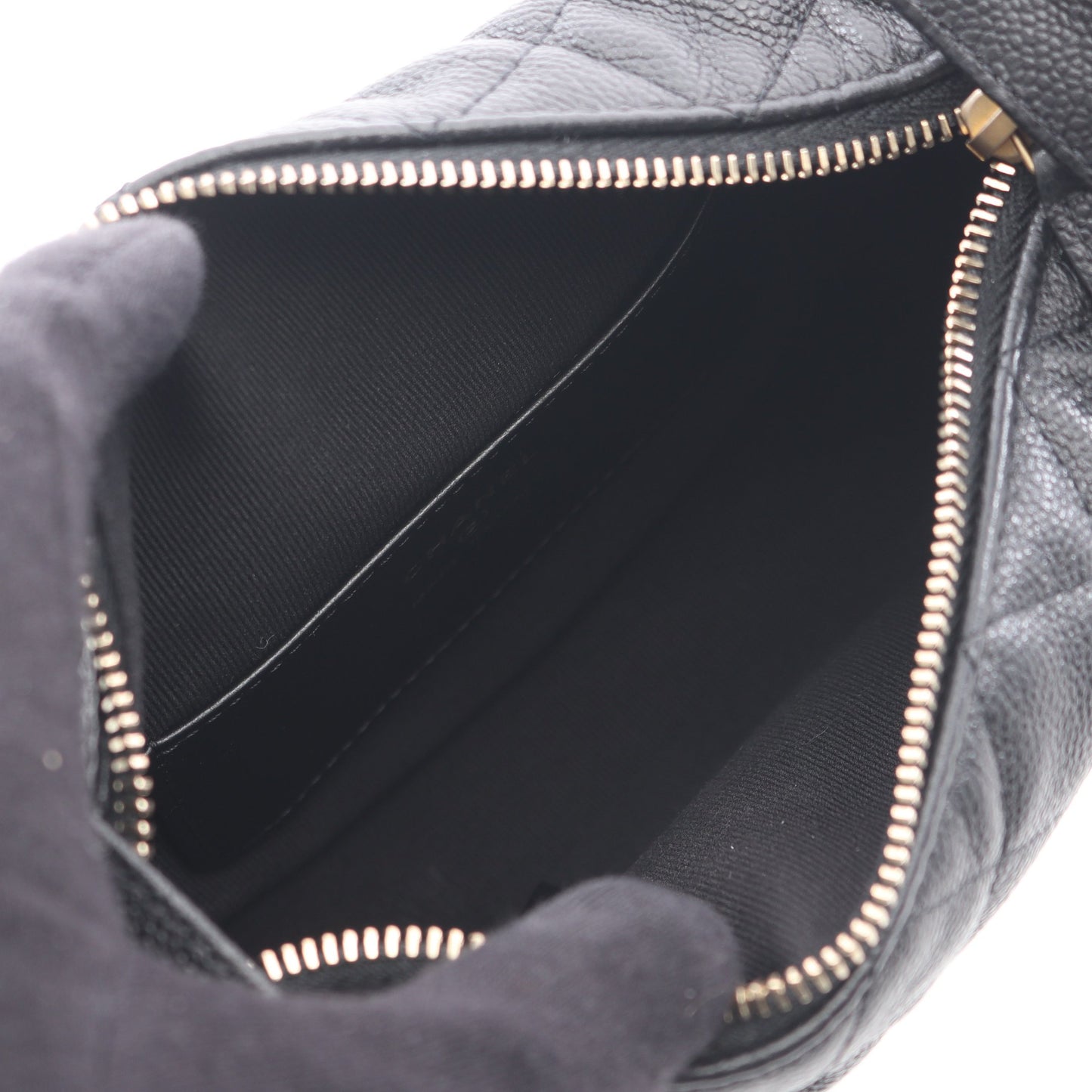 マトラッセ ハンドバッグ キャビアスキン ブラック ゴールド金具 シャネル バッグ CHANEL