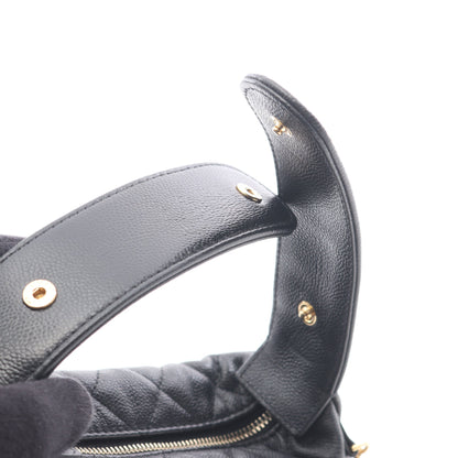 マトラッセ ハンドバッグ キャビアスキン ブラック ゴールド金具 シャネル バッグ CHANEL