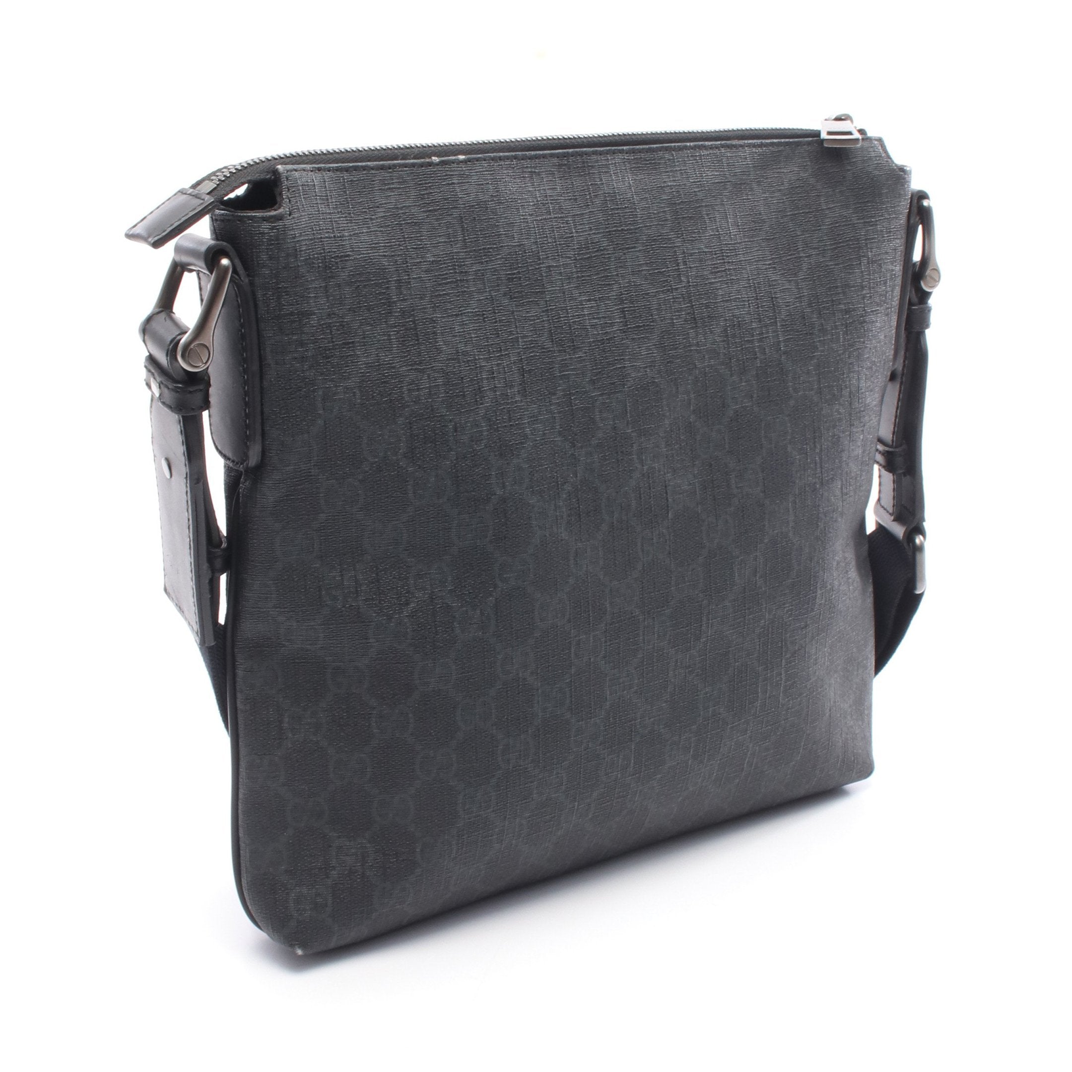 GGスプリーム ショルダーバッグ PVC レザー ブラック グッチ – RECLO