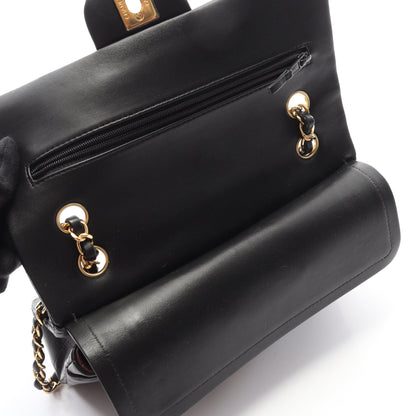 マトラッセ Wフラップ Wチェーンショルダーバッグ ラムスキン ブラック ゴールド金具 シャネル バッグ CHANEL