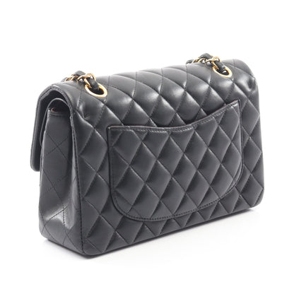 マトラッセ Wフラップ Wチェーンショルダーバッグ ラムスキン ブラック ゴールド金具 シャネル バッグ CHANEL