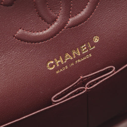 マトラッセ Wフラップ Wチェーンショルダーバッグ ラムスキン ブラック ゴールド金具 シャネル バッグ CHANEL