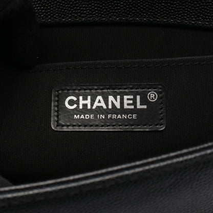 ボーイシャネル チェーンショルダーバッグ キャビアスキン ブラック シルバー金具 シャネル バッグ CHANEL