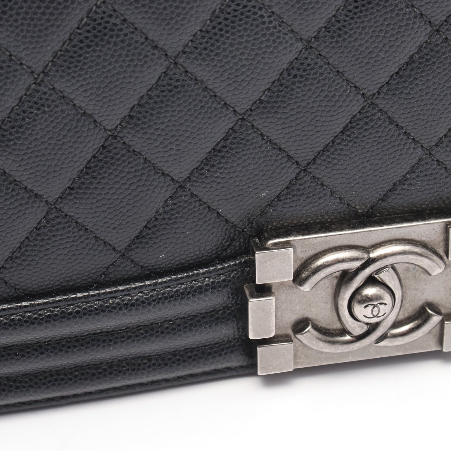 ボーイシャネル チェーンショルダーバッグ キャビアスキン ブラック シルバー金具 シャネル バッグ CHANEL