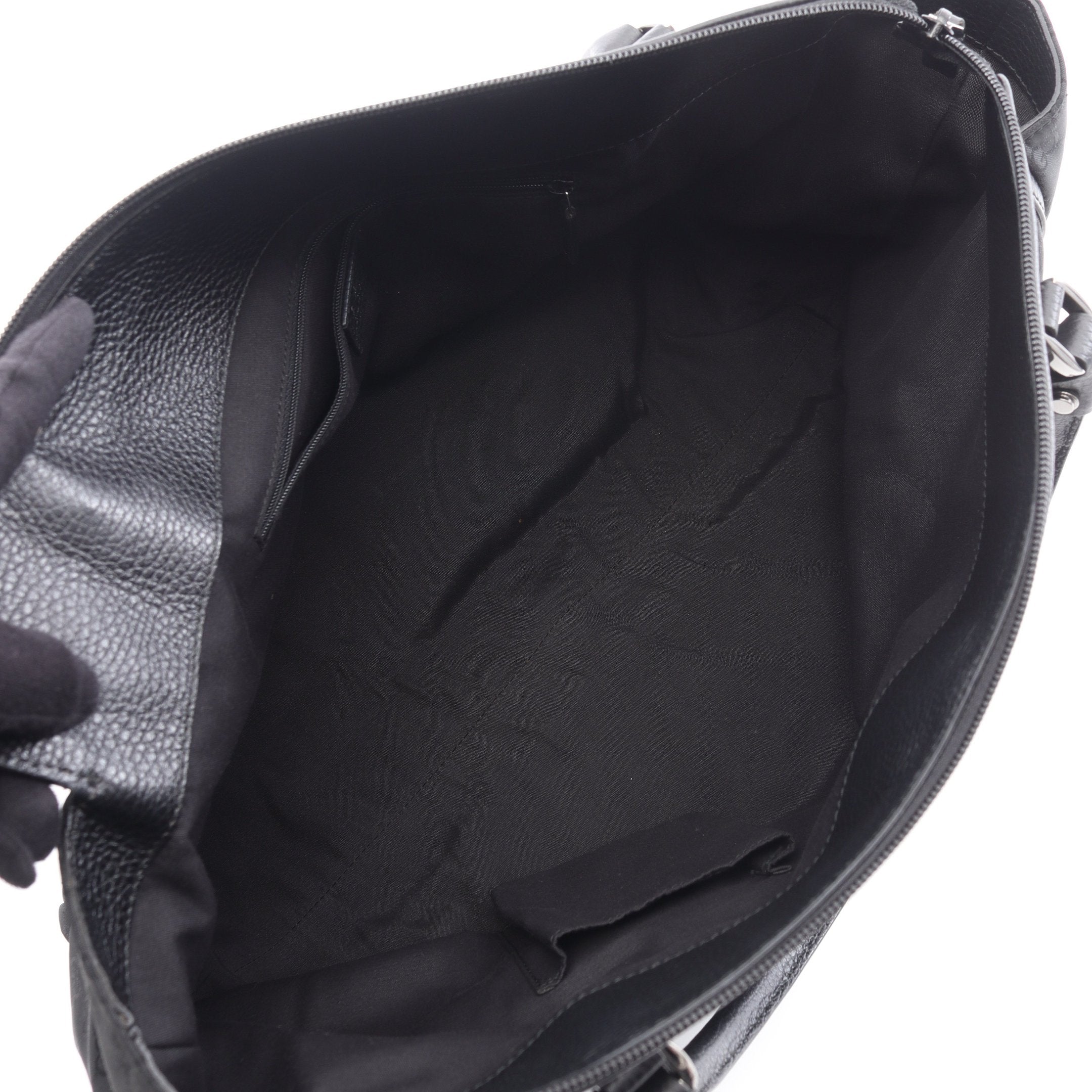 アビー GGキャンバス ハンドバッグ キャンバス レザー ブラック グッチ