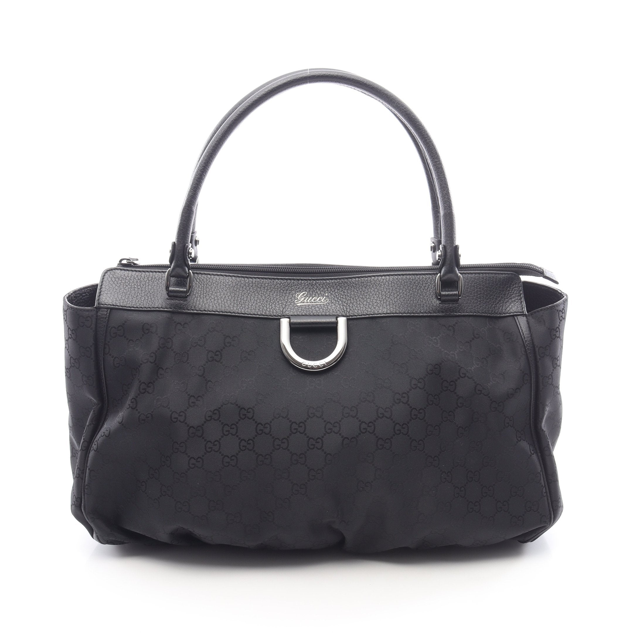 アビー GGキャンバス ハンドバッグ キャンバス レザー ブラック グッチ