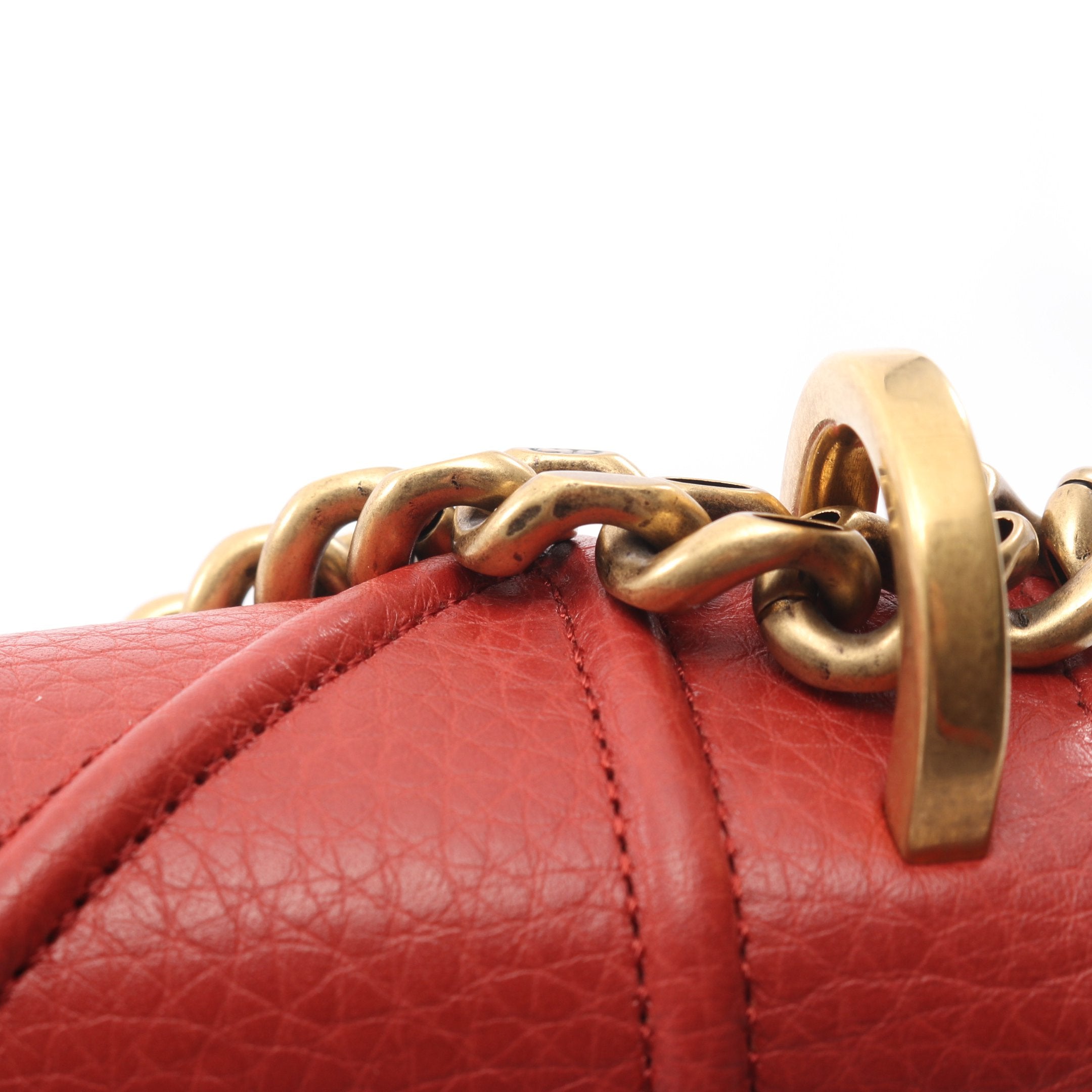 DIORAMA ディオラマ チェーンショルダーバッグ レザー レッドブラウン