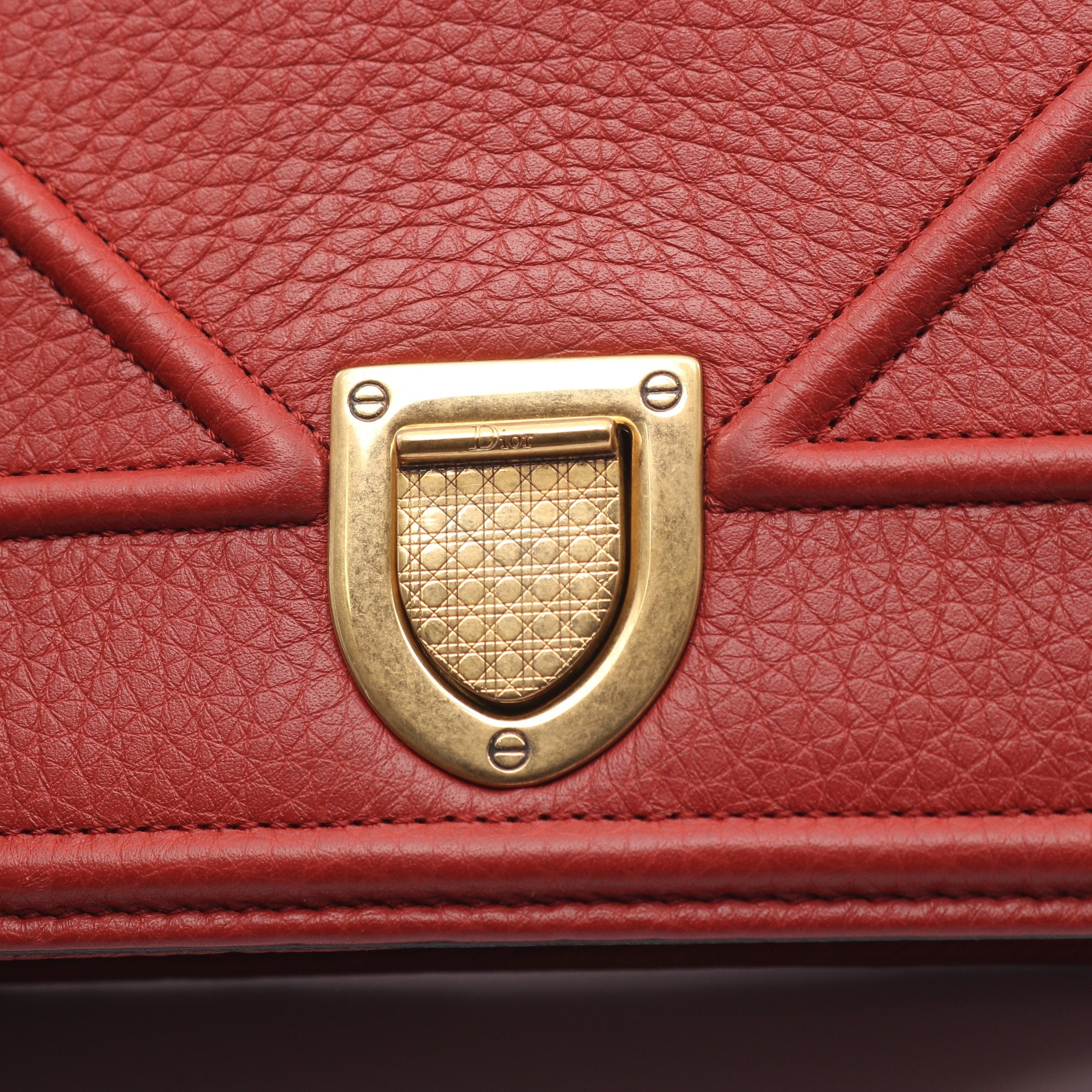 DIORAMA ディオラマ チェーンショルダーバッグ レザー レッドブラウン