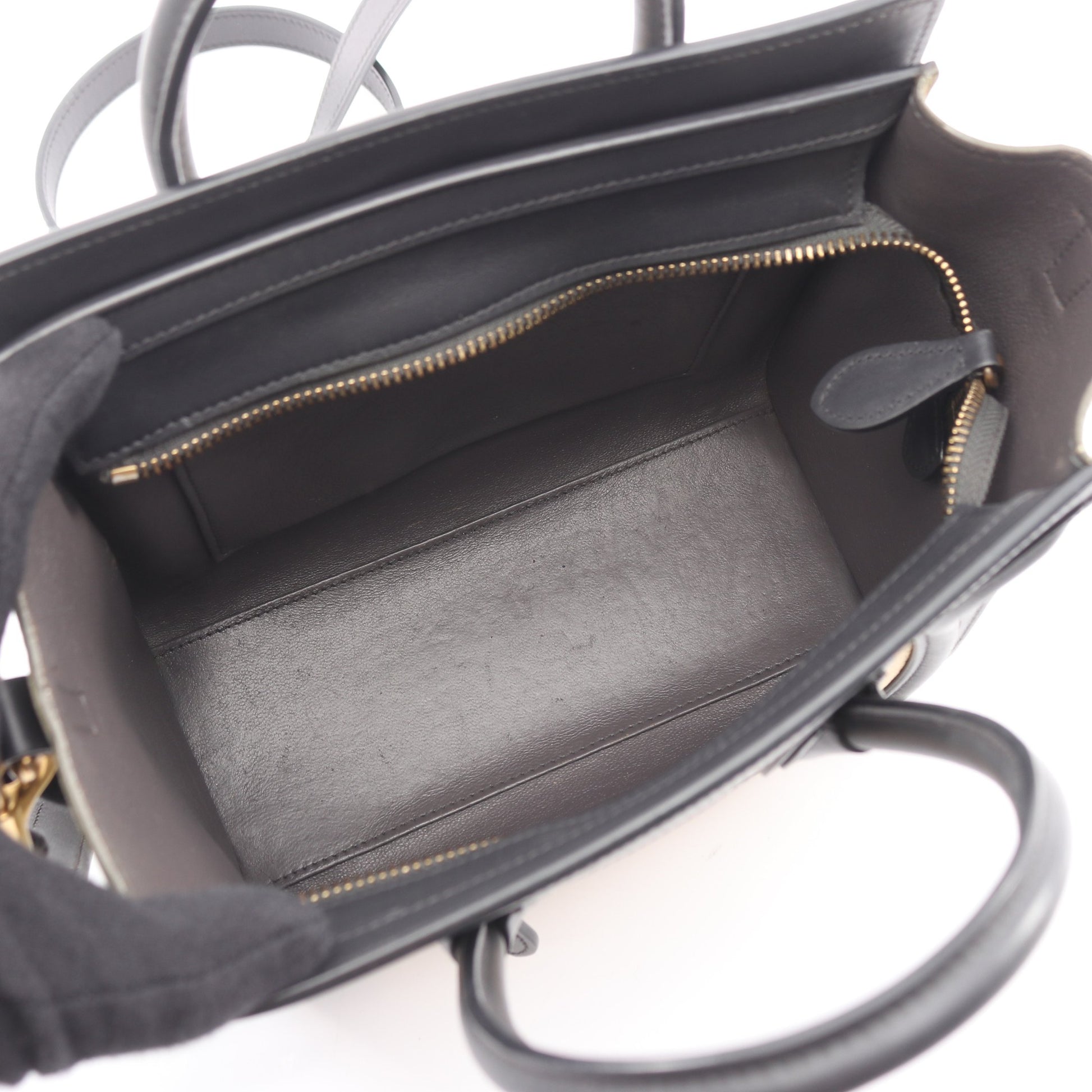 ラゲージ ナノショッパー ハンドバッグ レザー ヌバック アイボリー ブラック グレーベージュ 2WAY セリーヌ バッグ CELINE