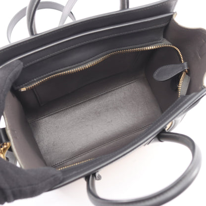 ラゲージ ナノショッパー ハンドバッグ レザー ヌバック アイボリー ブラック グレーベージュ 2WAY セリーヌ バッグ CELINE