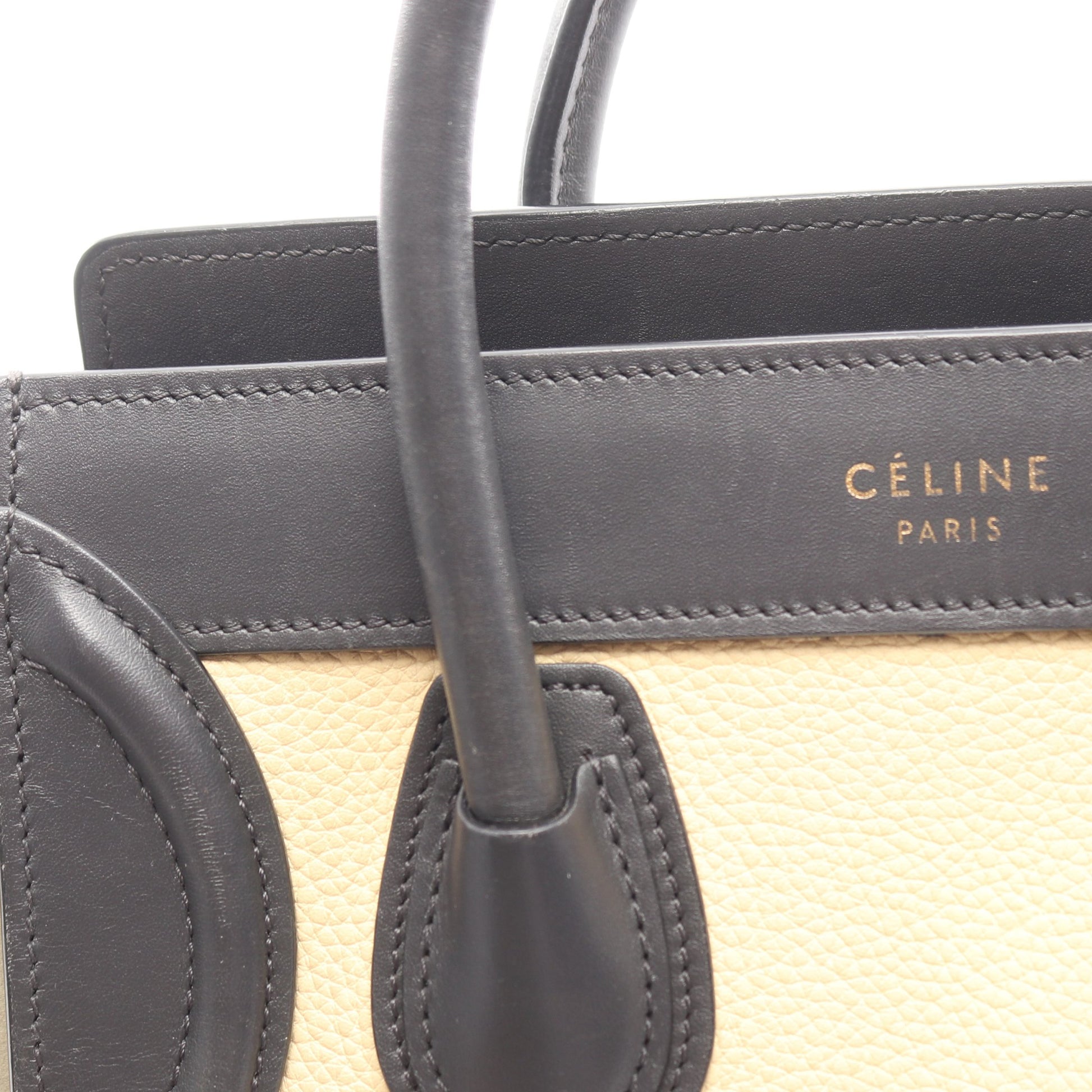 ラゲージ ナノショッパー ハンドバッグ レザー ヌバック アイボリー ブラック グレーベージュ 2WAY セリーヌ バッグ CELINE