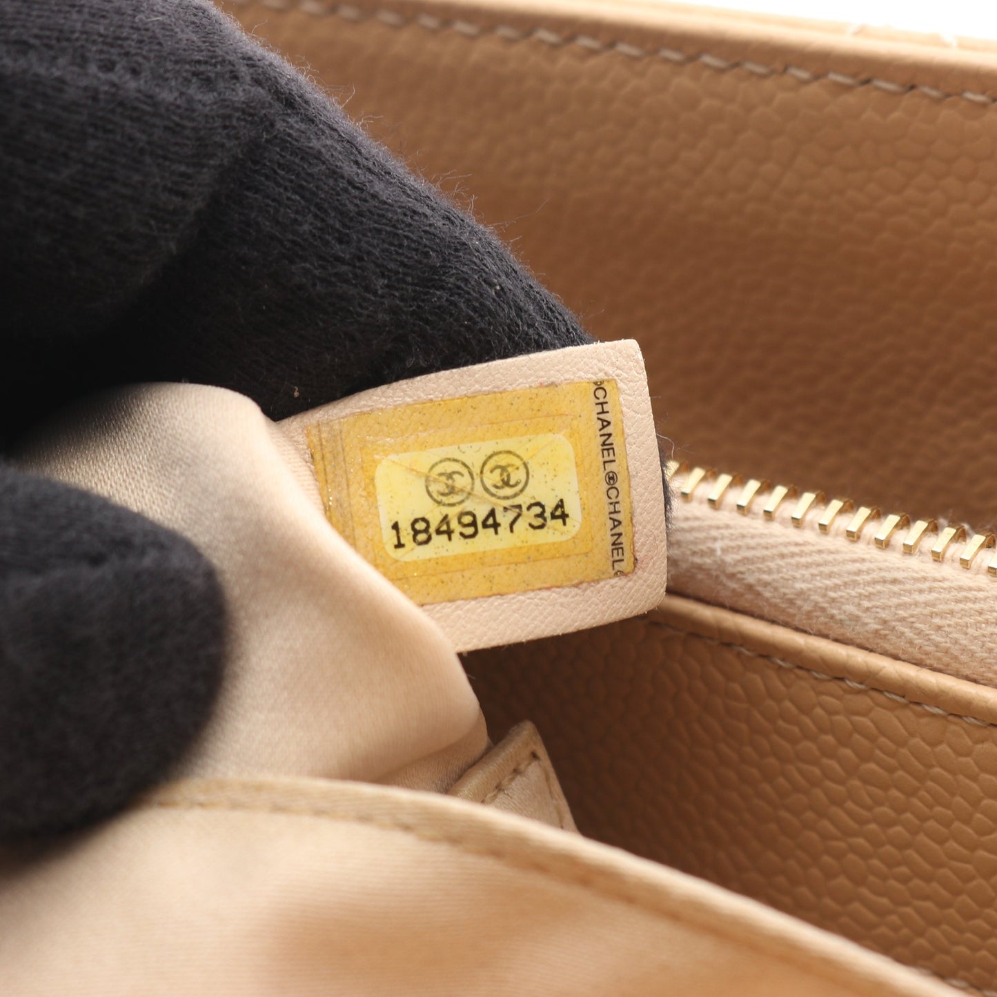 マトラッセ グランドショッピング GST チェーンショルダーバッグ チェーントートバッグ キャビアスキン ベージュ ゴールド金具 シャネル バッグ CHANEL
